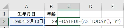 年齢の自動計算