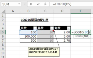Excelで対数 (Log) を計算・変換する方法!グラフ作成も | CONSULTING CAMPUS